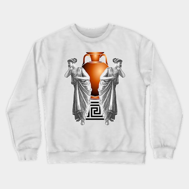 Girl with brown amphora Crewneck Sweatshirt by Marccelus